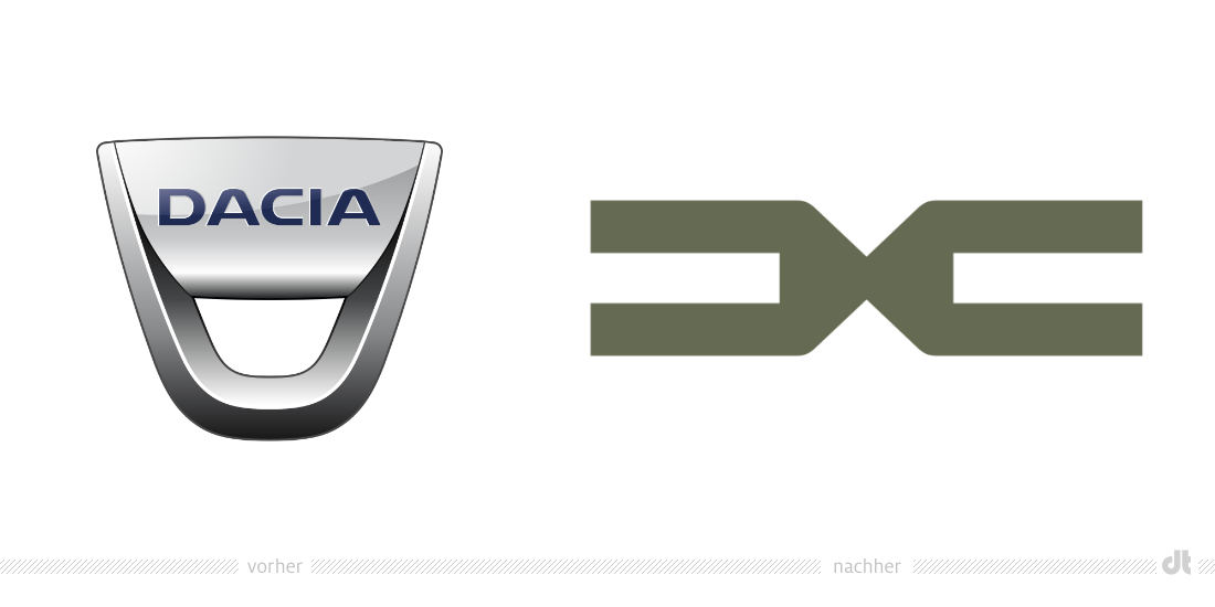 Dacia 新舊LOGO對比（左圖為舊）